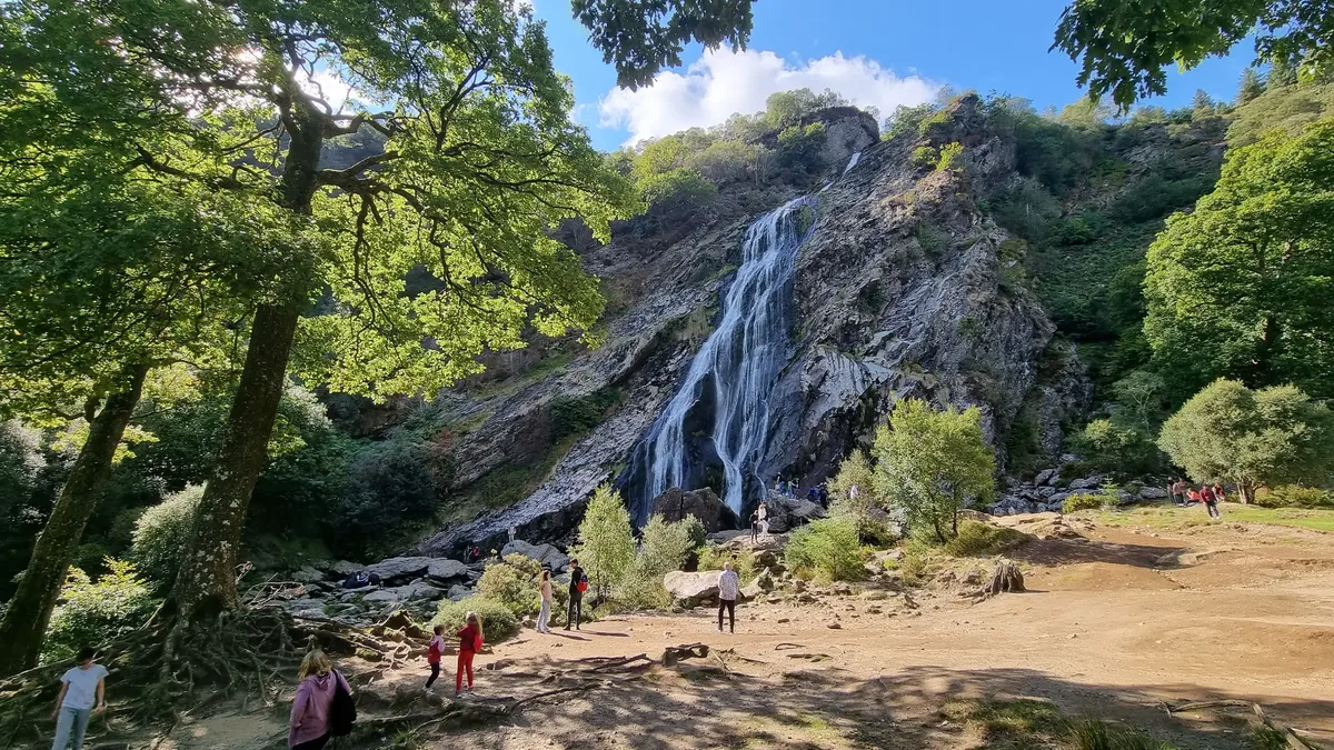 Powerscourt Waterfall, the highest waterfall in Ireland, near Enniskerry, County Wicklow